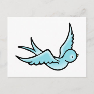 Nur ein kleiner Blauer Vogel Postkarte