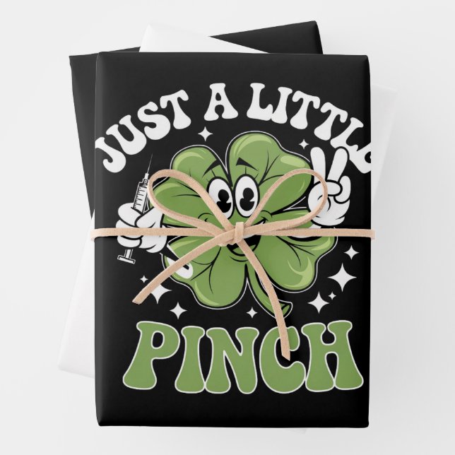 Nur ein kleiner Pinch Nurse St Patrick's Day Geschenkpapier Set (Beispiel)