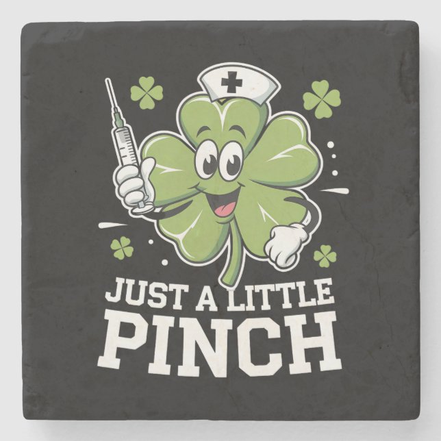 Nur ein kleiner Pinch Nurse St Patrick's Day Irish Steinuntersetzer (Vorderseite)