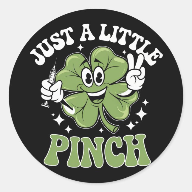Nur ein kleiner Pinch Nurse St Patrick's Day Runder Aufkleber (Vorderseite)