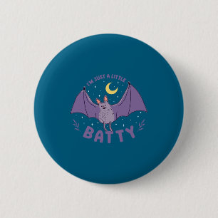 Nur ein kleiner verrückter Halloween-Fledermaus-Wo Button