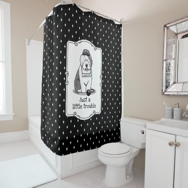 Nur ein kleines Problem Old English Sheepdog Gray  Duschvorhang (Beispiel)