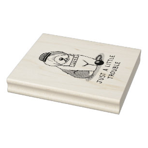 Nur ein kleines Problem Old English Sheepdog Gray  Gummistempel