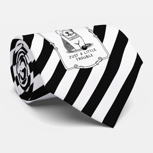 Nur ein kleines Problem Old English Sheepdog Gray  Krawatte (Gerollt)