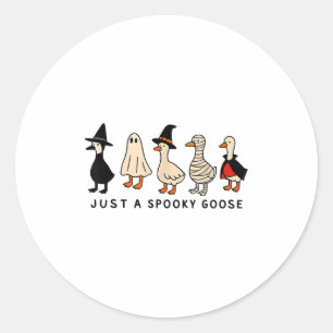 Nur ein kurioses Goose Halloween Albern Gänsedusch Runder Aufkleber