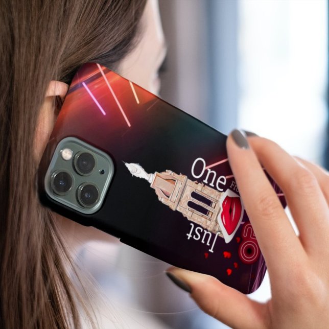 Nur ein Kuss aus Oran, Black Neon Phone Case iPhone Hülle (Von Creator hochgeladen)