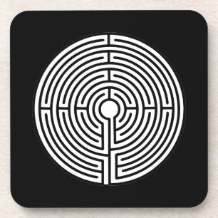 Nur ein Labyrinth aus schwarz Getränkeuntersetzer
