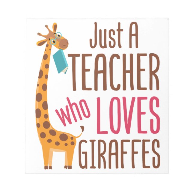 Nur ein Lehrer, der Giraffen Giraffe Giraffe Lover Notizblock (Vorderseite)
