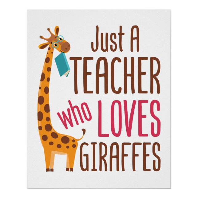 Nur ein Lehrer, der Giraffen Giraffe Giraffe Lover Poster (Vorderseite)