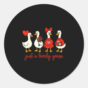 Nur ein liebenswerter Gans Valentinstag Ente Lusti Runder Aufkleber