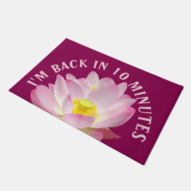 Nur ein Lotus Blossom + Ihr Backgr. Ideen Fußmatte (Schrägansicht)