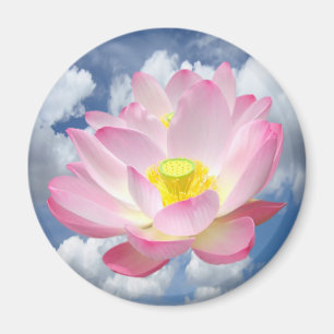Nur ein Lotus Blossom + Ihr Text & Ideen Magnet