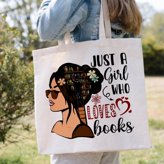 NUR EIN MÄDCHEN, buchen Sie Lover Floral Books Rea Tragetasche (JUST A GIRL WHO LOVES BOOKS tote bag, personalized teacher tote bag, teacher gift ideas tote bag, )