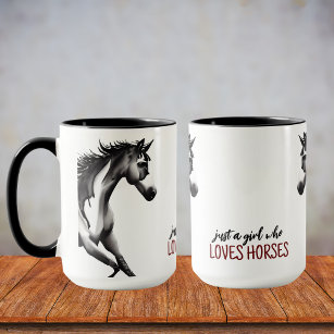 Nur ein Mädchen, das Abstrakt Pferde Liebe Tasse