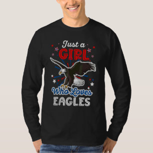 Nur ein Mädchen, das Adler liebt Amerikanische Mäd T-Shirt