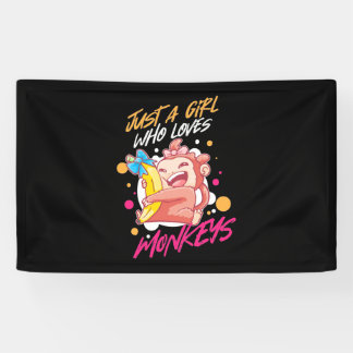Nur ein Mädchen, das Affen Liebe Banner