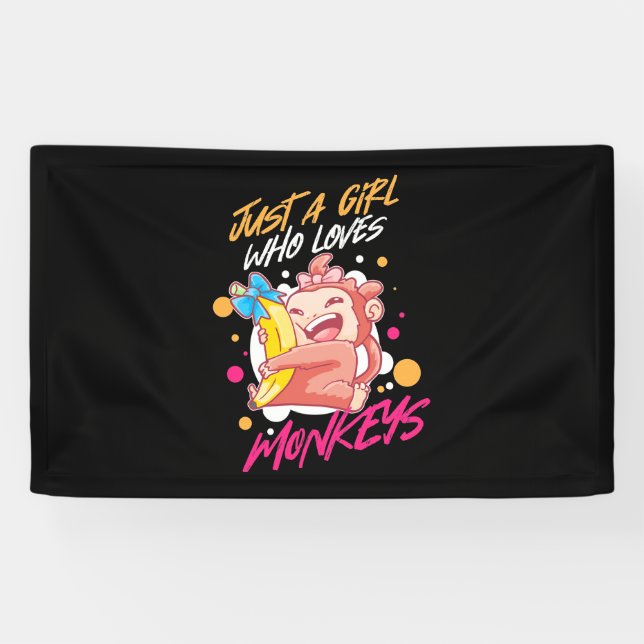 Nur ein Mädchen, das Affen Liebe Banner (Horizontal)