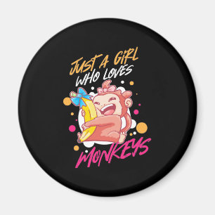 Nur ein Mädchen, das Affen Liebe Magnet