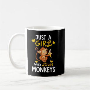 Nur ein Mädchen, das Affen Liebe, Niedlicher Affe Kaffeetasse