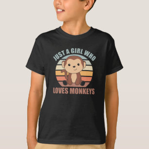 Nur ein Mädchen, das Affen Liebe - süßer Affe T-Shirt