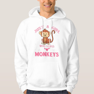 Nur ein Mädchen, das Affen Lieben Affe TSirt Hoodie
