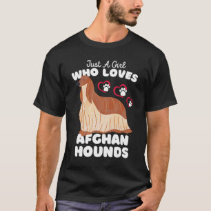 Nur ein Mädchen, das afghanische Hunden Niedlichen T-Shirt
