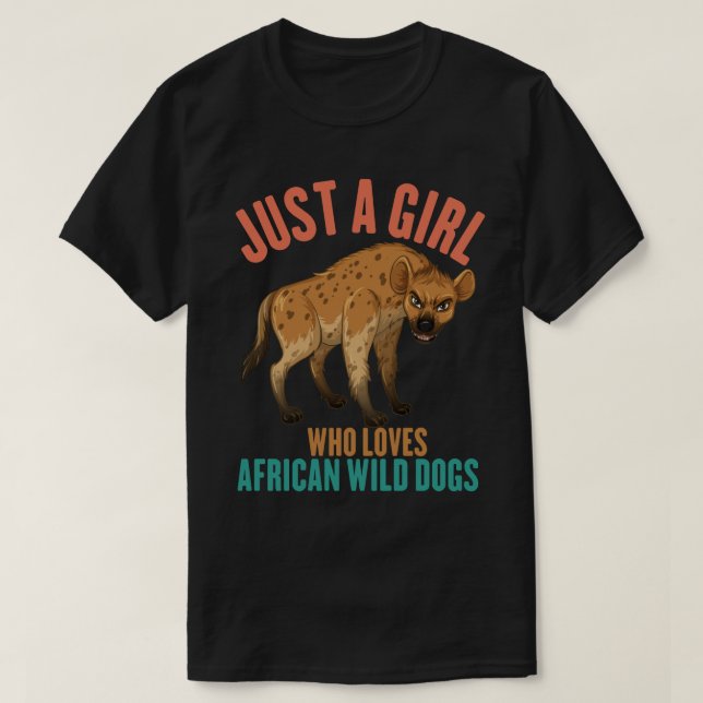 Nur ein Mädchen, das afrikanische wilde Hunde Lieb T-Shirt (Design vorne)