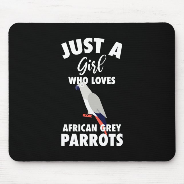 Nur ein Mädchen, das Afrikanischen Grau Papagei Li Mousepad (Vorne)