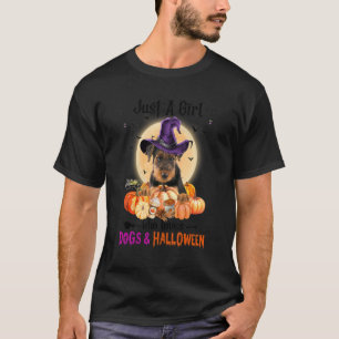 Nur ein Mädchen, das Airedale Terrier und Hallowag T-Shirt