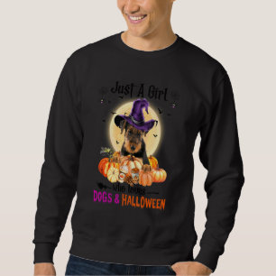 Nur Ein Mädchen Das Airedale Terrier Und Halloween Sweatshirt