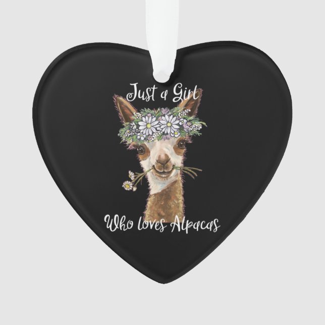 Nur ein Mädchen, das Alpacas Lieben Ornament (Vorderseite)