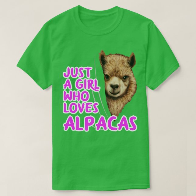 Nur ein Mädchen, das Alpacas Lieben T-Shirt (Design vorne)