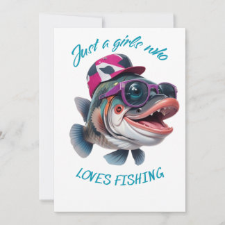 Nur ein Mädchen, das angeln Liebe Dankeskarte