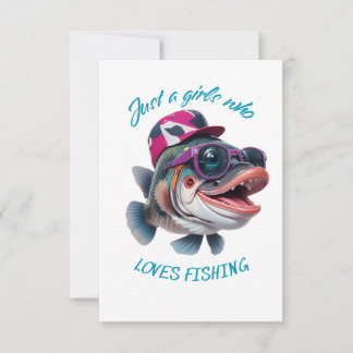 Nur ein Mädchen, das angeln Liebe Dankeskarte