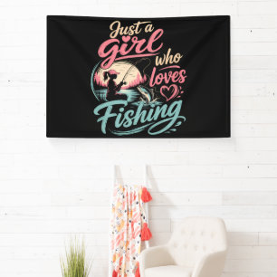 Nur ein Mädchen, das Angeln liebt Banner
