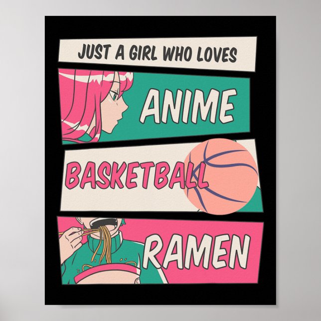 Nur ein Mädchen, das Anime Basketball Ramen Kawai  Poster (Vorne)
