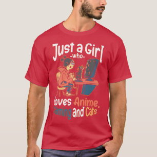 Nur ein Mädchen, das Anime Gaming & Cats Cool Ani T-Shirt