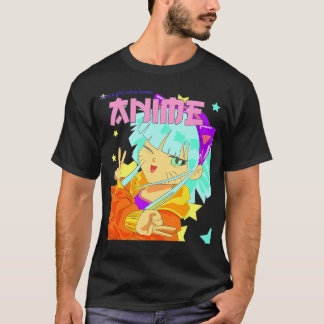 Nur ein Mädchen, das Anime Harajuku Kawaii Kidcor T-Shirt