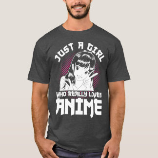 Nur ein Mädchen, das Anime Liebe T-Shirt