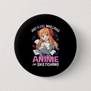 Nur ein Mädchen, das Anime Liebe und Anime Lo skiz Button