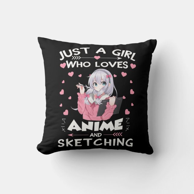 Nur ein Mädchen, das Anime Liebe und Geschenke ski Kissen (Vorderseite)