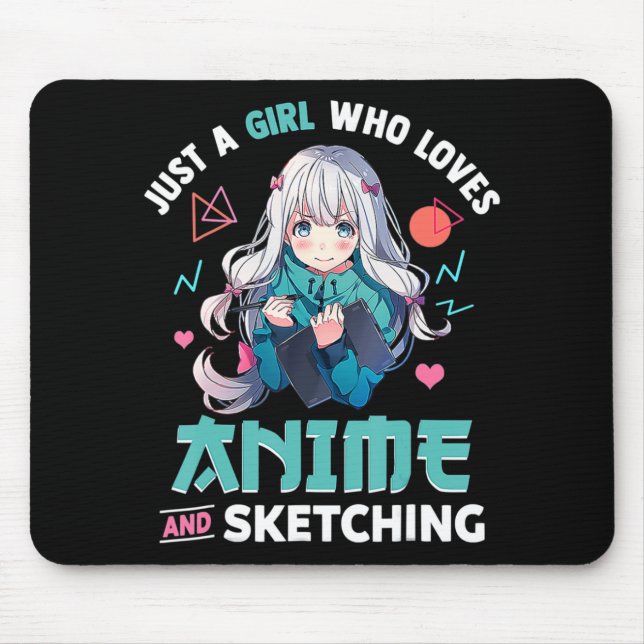 Nur ein Mädchen, das Anime Liebe und Japan Ma skiz Mousepad (Vorne)