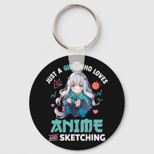 Nur ein Mädchen, das Anime Liebe und Japan Ma skiz Schlüsselanhänger