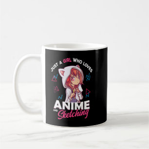 Nur ein Mädchen, das Anime Liebe und Otaku skizzie Kaffeetasse