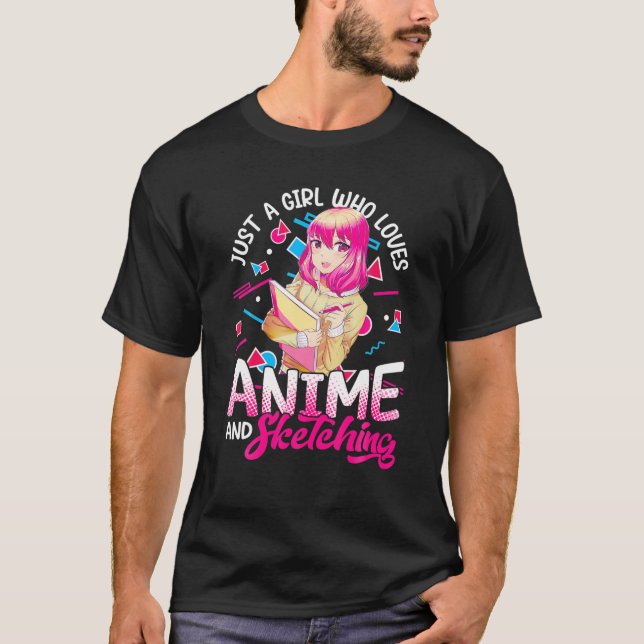 Nur ein Mädchen, das Anime Liebe und Otaku und Ota T-Shirt (Vorderseite)