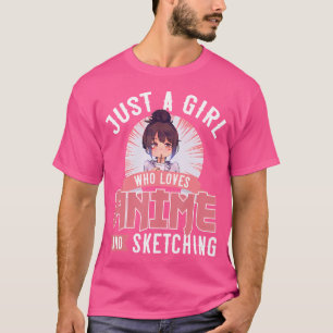 Nur ein Mädchen, das Anime Liebe und Shirt skizzie