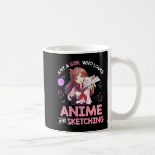Nur ein Mädchen, das Anime Liebe und Skizzen 8 Kaffeetasse