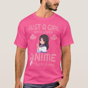 Nur ein Mädchen, das Anime Liebe und Zeichne T-Shirt