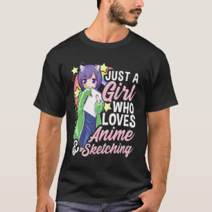 Nur ein Mädchen, das Anime Liebe und Zeichne T-Shirt