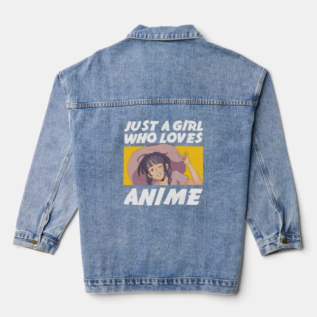 Nur ein Mädchen, das Anime Lieben, Anime Lover Ges Jeansjacke (Rückseite)
